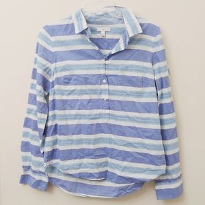 J.Crew multistripe popover stripe blue white